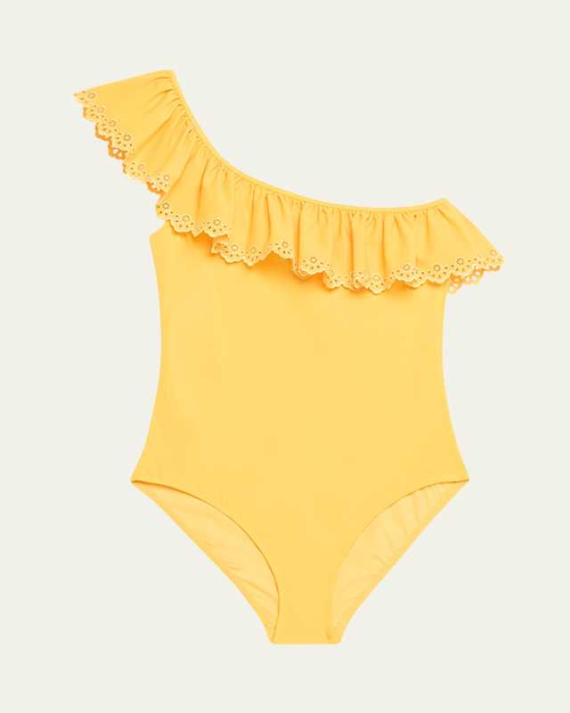 Solara Embroidered Flutter One-Piece Swimsuit